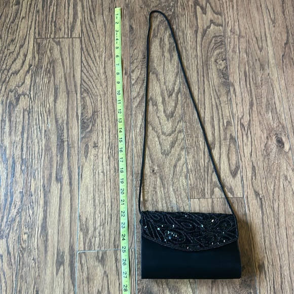 Vintage hard case sequin beaded purse crossbody shoulder bag small swinger 40s - Picture 8 of 10